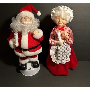 Vintage Motion-ettes 15” Animated W/Sound Santa & Mrs Claus - Works (1995)